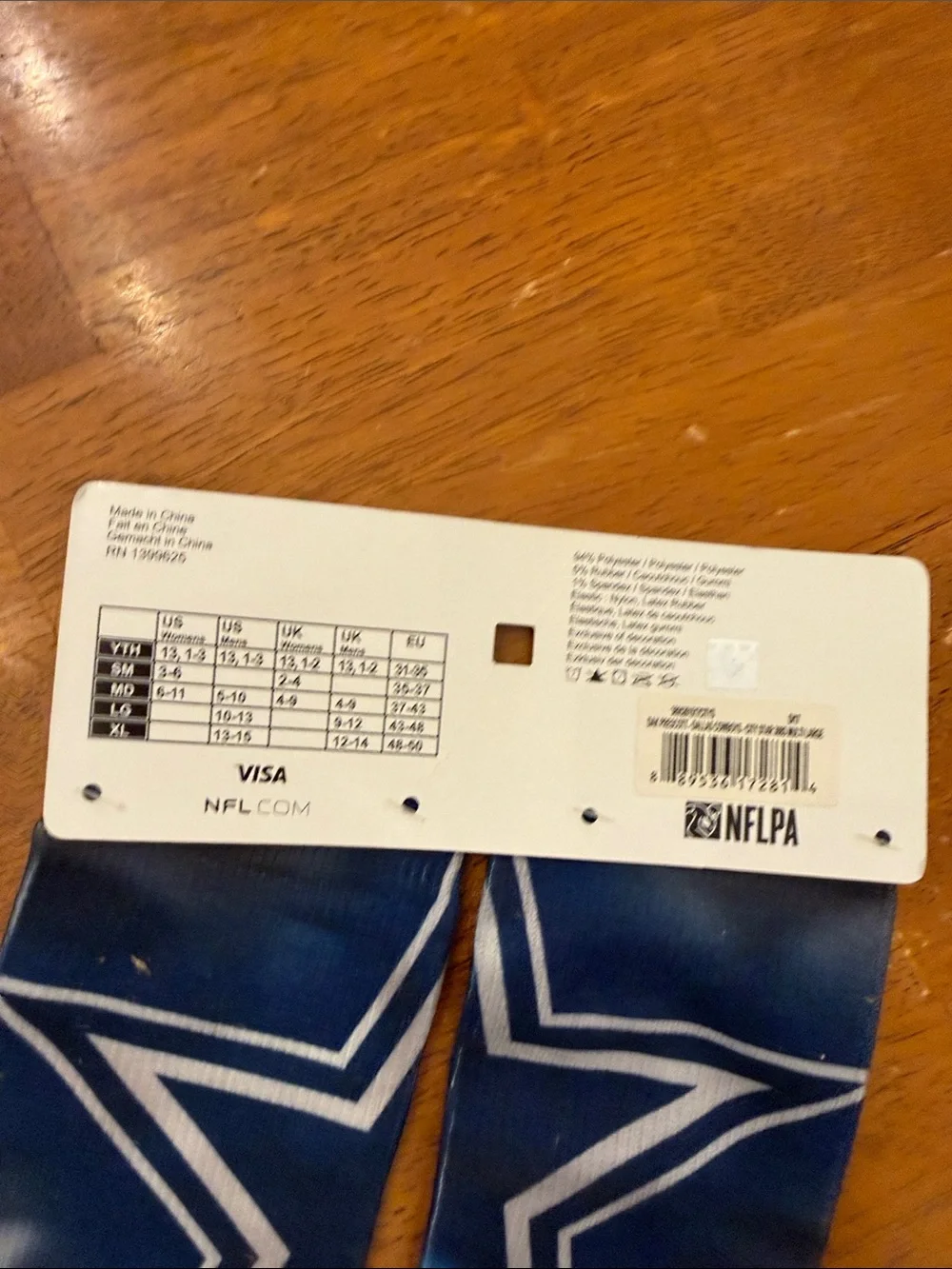 NFL Dallas Cowboys Graphic Crew Socks - Blue/White/Black